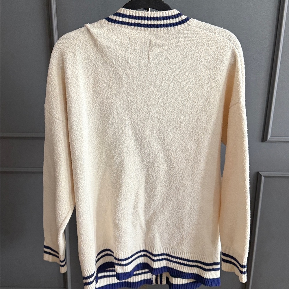 Sandro Paris Vanille S84 Varsity-Style Cardigan Sz 1 - Picture 5 of 11